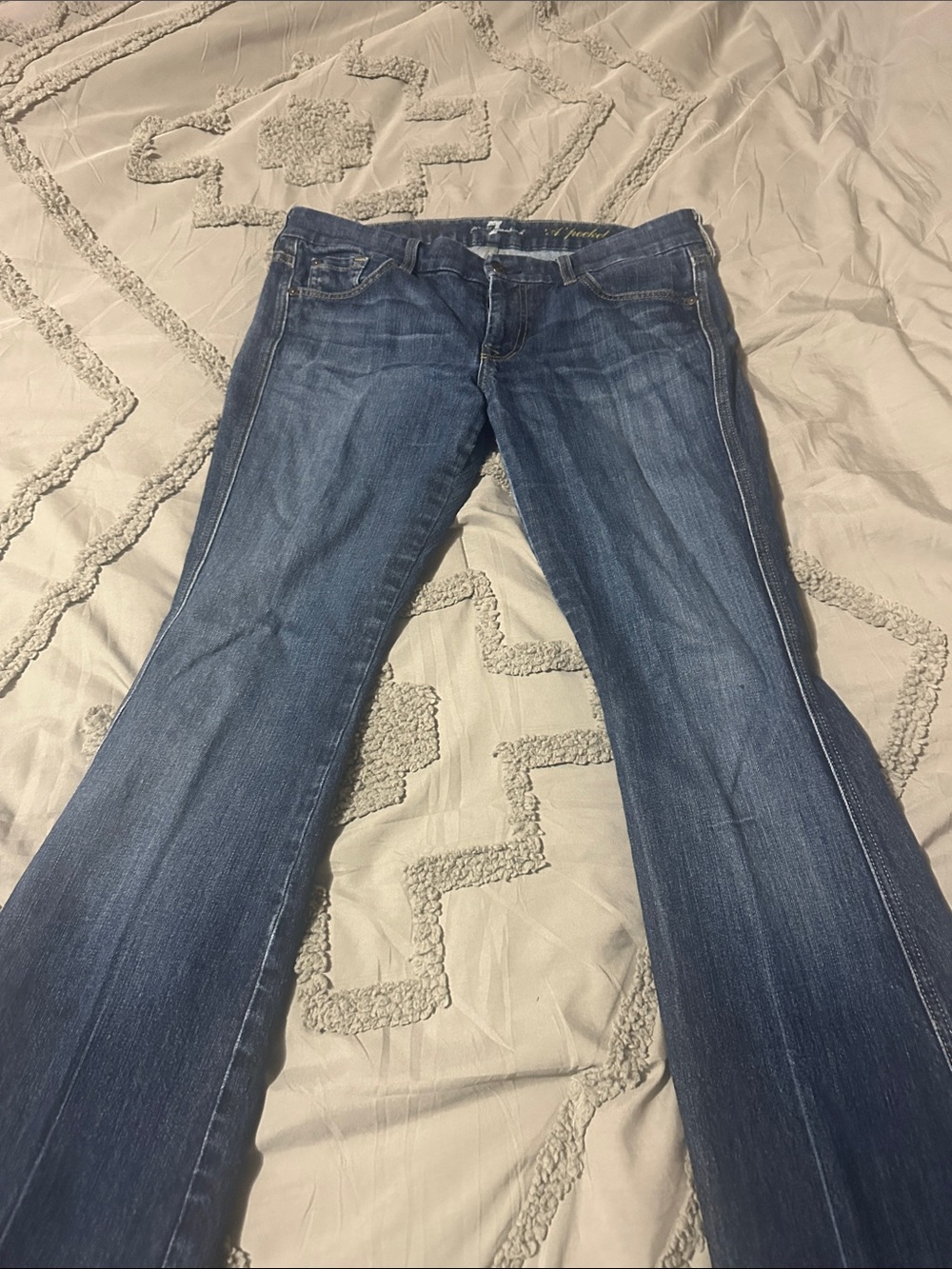 7 For All Mankind Women's Dark Blue Flare Jeans